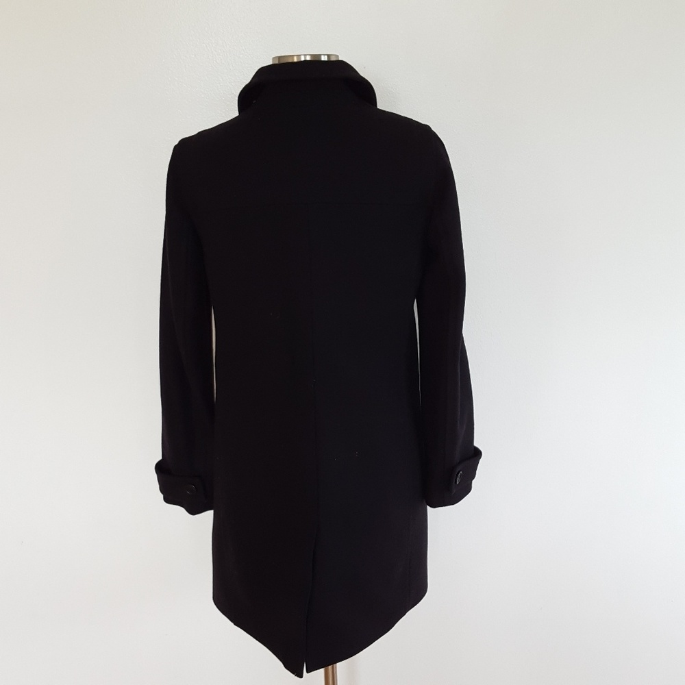 J. Crew | Black Melton Wool Toggle Coat - Sz 4 - Picture 7 of 8